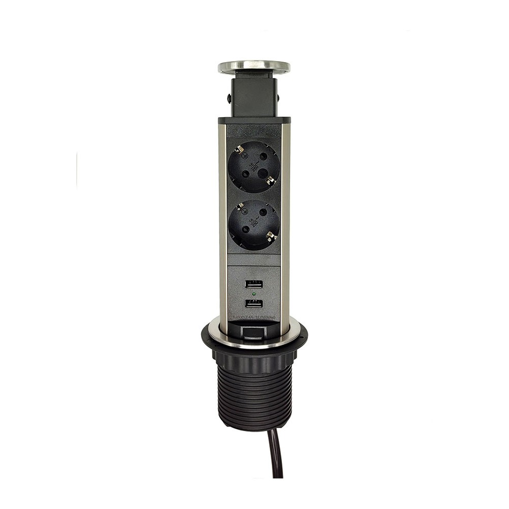 фото Розетка вертикальная выдвижная механическая rocketsocket (am-105s-2eu2uc-12)