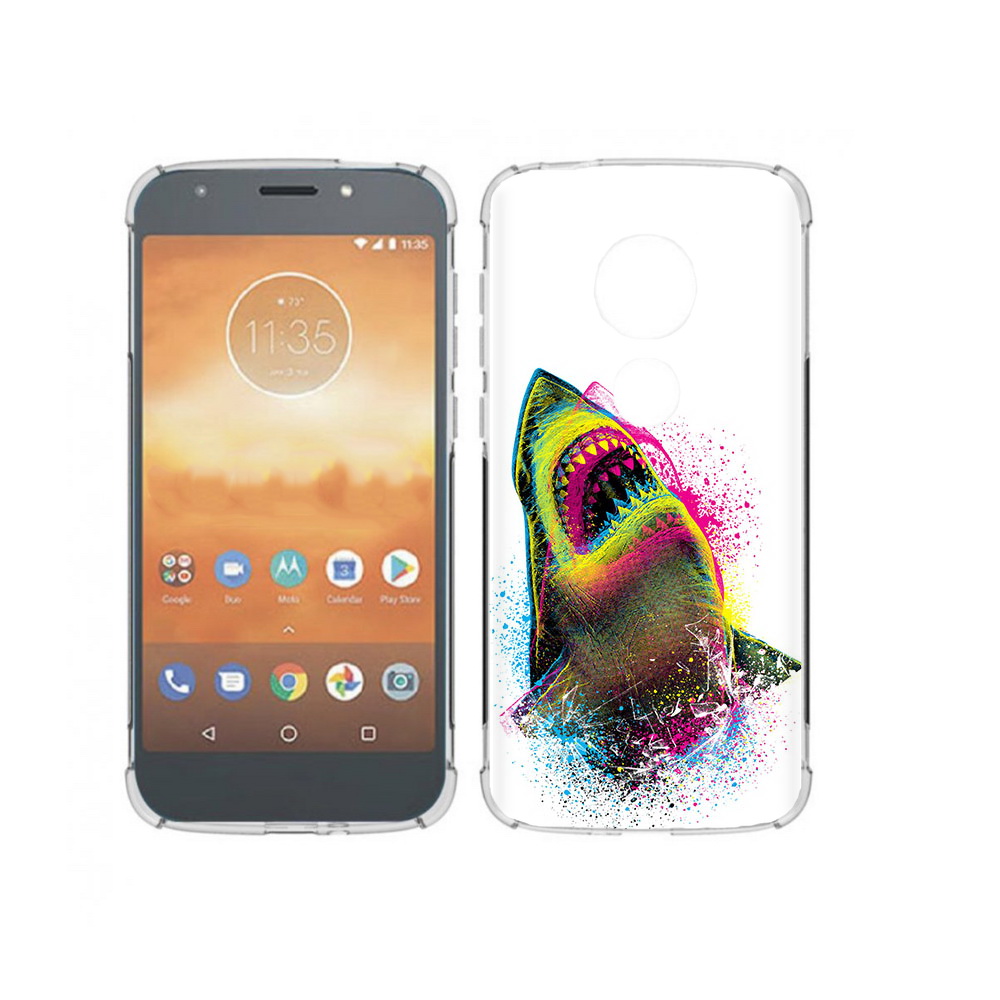 

Чехол MyPads Tocco для Motorola Moto E5 Play челюсти-2 (PT227065.372.674), Прозрачный, Tocco
