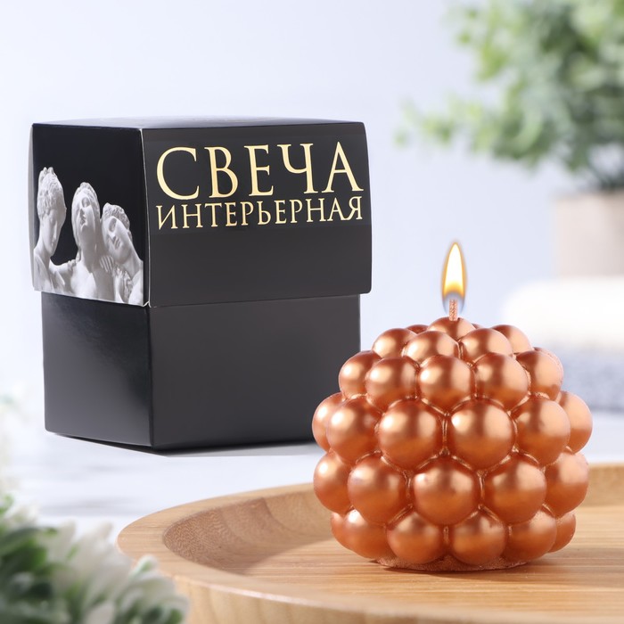 

Свеча фигурная "Баблс" круглый, 5,5х5,5 см, бронза, в коробке