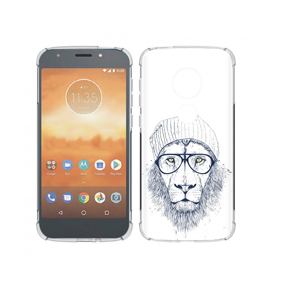 

Чехол MyPads Tocco для Motorola Moto E5 Play хиппи лев (PT227065.372.663), Прозрачный, Tocco