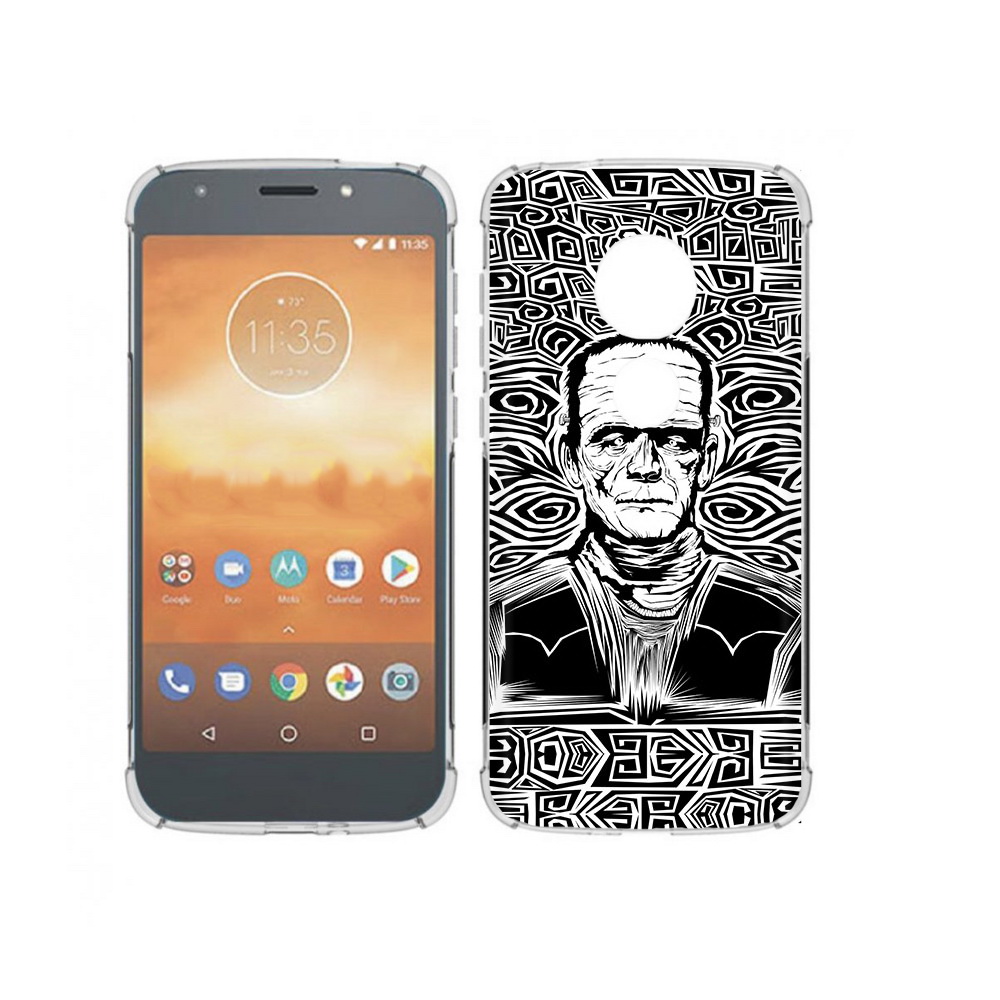 

Чехол MyPads Tocco для Motorola Moto E5 Play франкенштейн черно белый (PT227065.372.661), Прозрачный, Tocco
