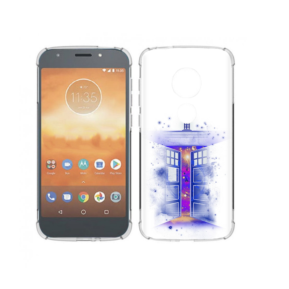 

Чехол MyPads Tocco для Motorola Moto E5 Play фиолетовый уголок абстракция, Прозрачный, Tocco