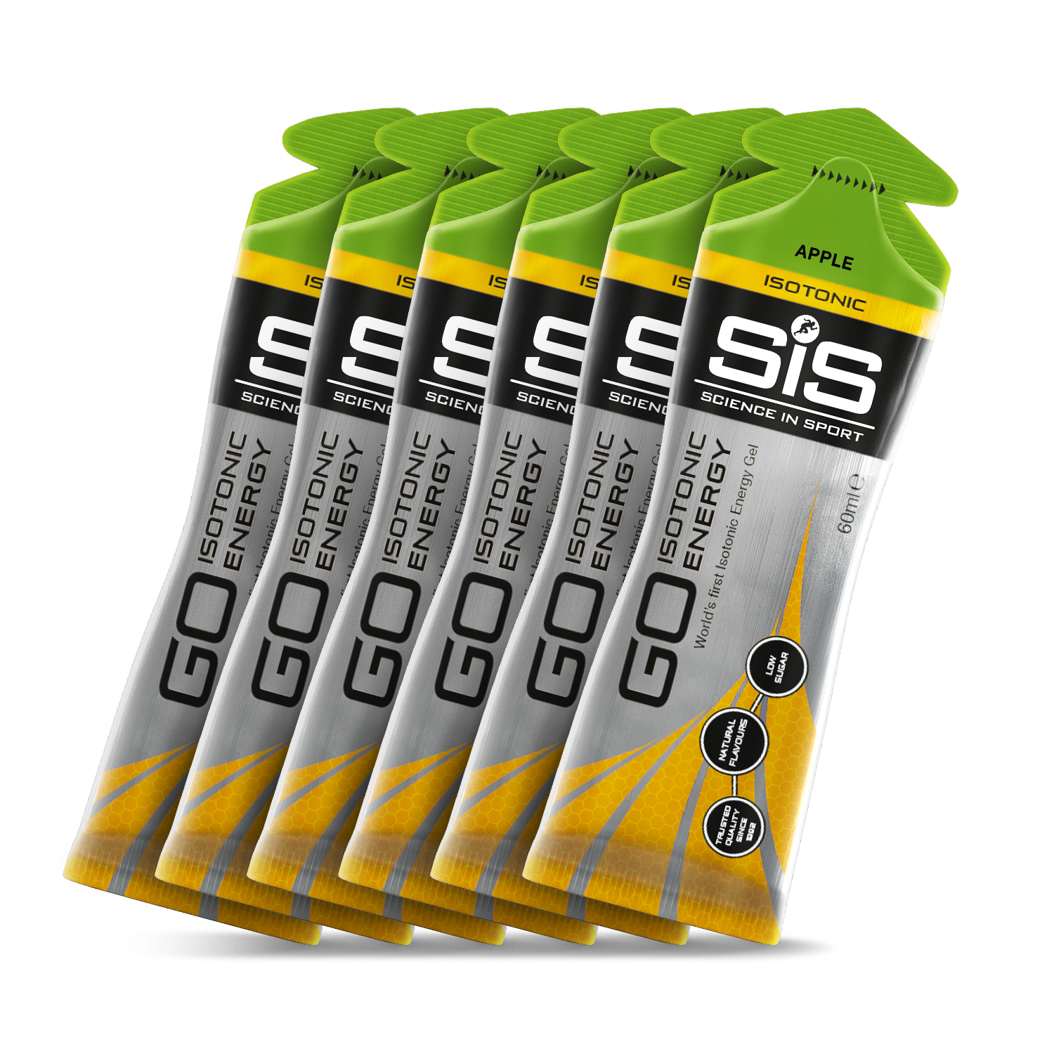 Гель изотонический углеводный, SiS GO Isotonic Energy Gels, 6х60мл., вкус Яблоко