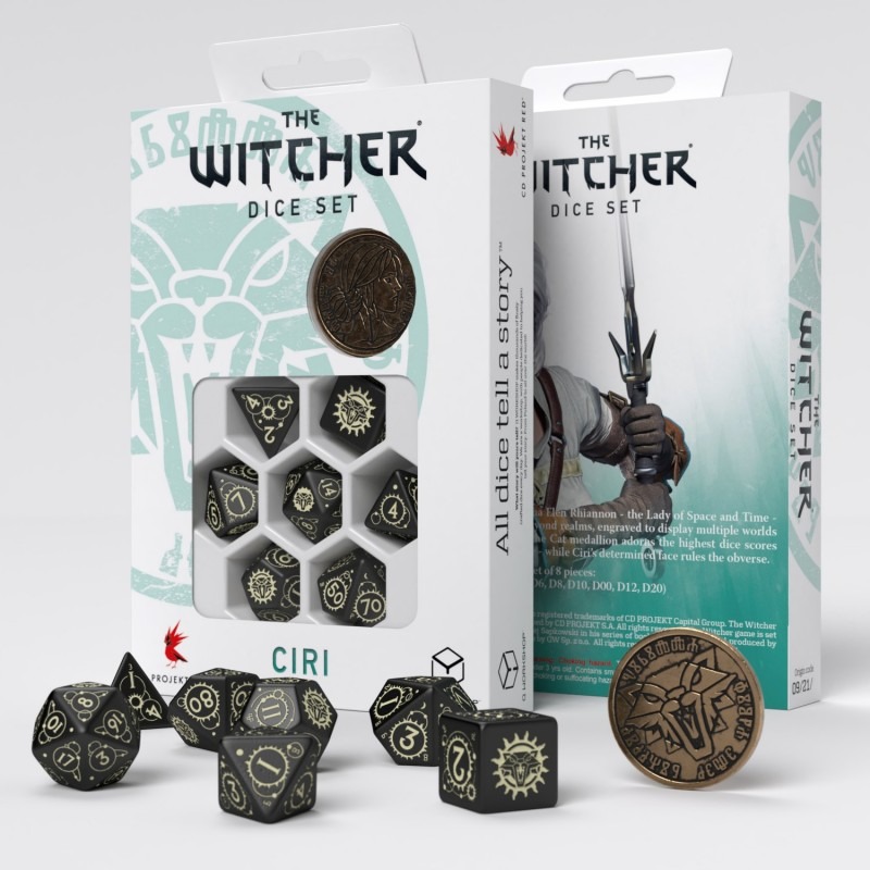 Набор кубиков для игр Q-Workshop The Witcher Dice Set Ciri - The Zireael, 7 шт. набор кубиков с мешочком для игр q workshop harry potter hufflepuff