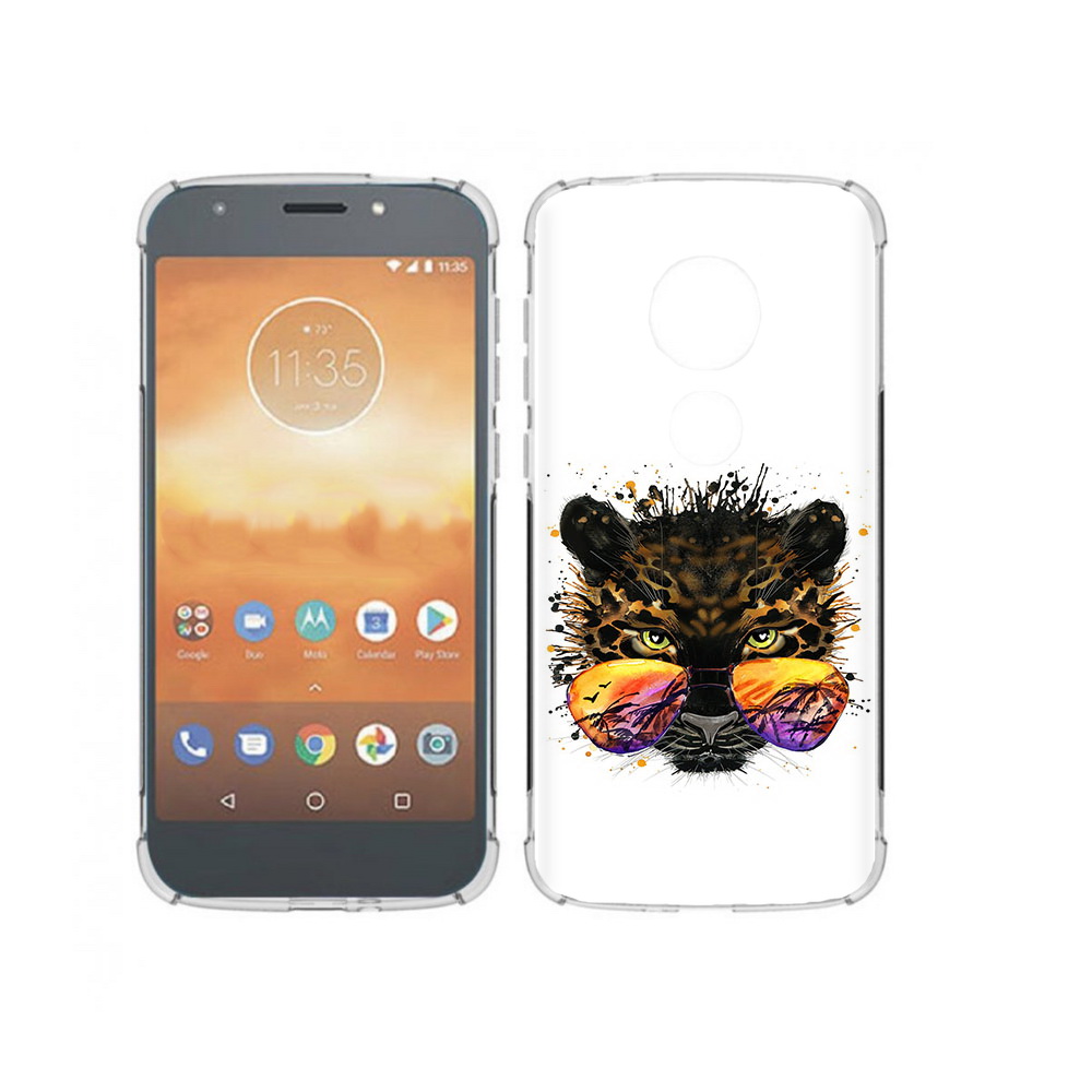 

Чехол MyPads Tocco для Motorola Moto E5 Play тропический леопард (PT227065.372.649), Прозрачный, Tocco
