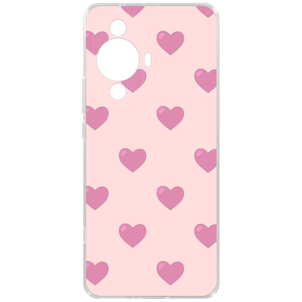 

Чехол-накладка Krutoff Clear Case Пурпурные сердца для Huawei Nova 11 Pro, Прозрачный