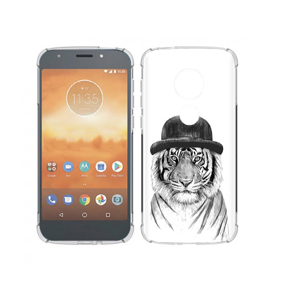 

Чехол MyPads Tocco для Motorola Moto E5 Play тигр британец (PT227065.372.641), Прозрачный, Tocco