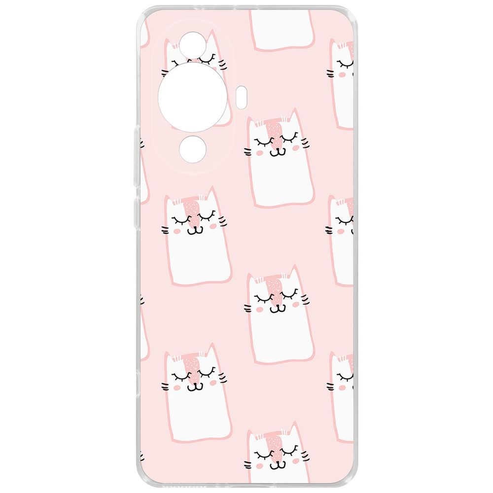 

Чехол-накладка Krutoff Clear Case Котики паттерн для Huawei Nova 11 Pro, Прозрачный