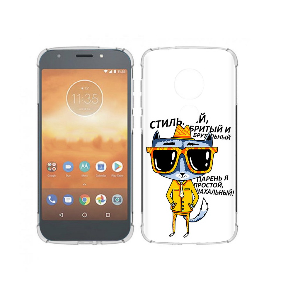 

Чехол MyPads Tocco для Motorola Moto E5 Play стильный кот (PT227065.372.625), Прозрачный, Tocco