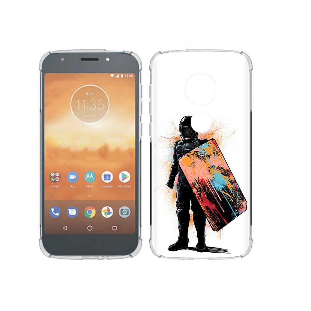 

Чехол MyPads Tocco для Motorola Moto E5 Play солдат с красочным щитом (PT227065.372.614), Прозрачный, Tocco