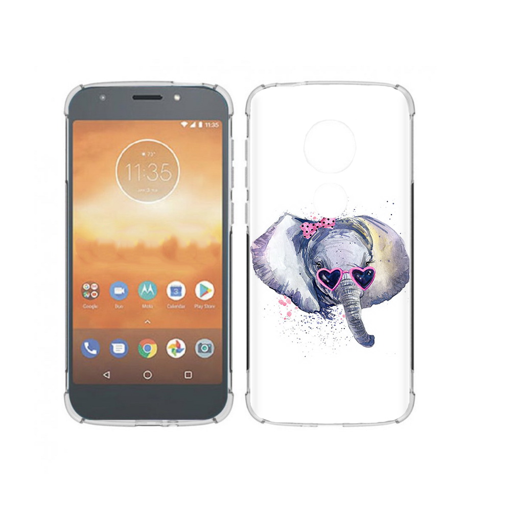 

Чехол MyPads Tocco для Motorola Moto E5 Play слоник в очках (PT227065.372.608), Прозрачный, Tocco
