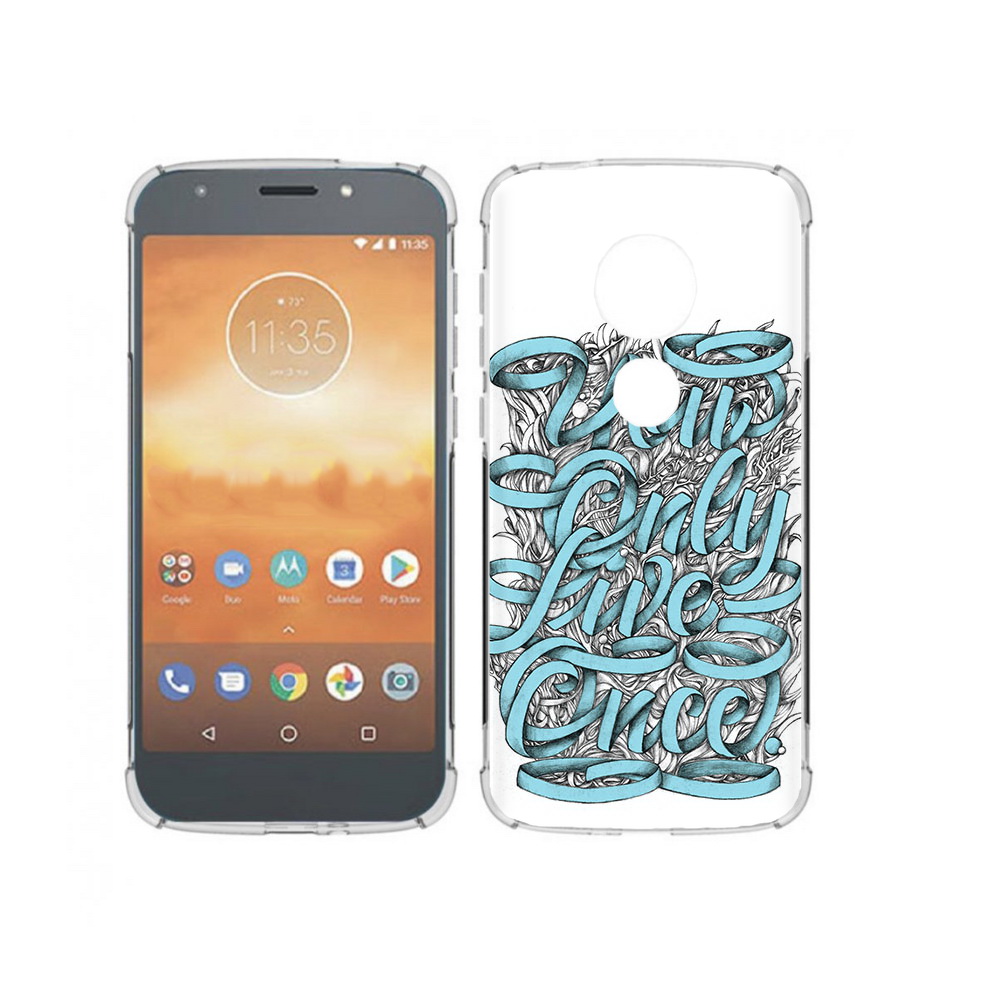 

Чехол MyPads Tocco для Motorola Moto E5 Play слова из ленты абстракция (PT227065.372.607), Прозрачный, Tocco