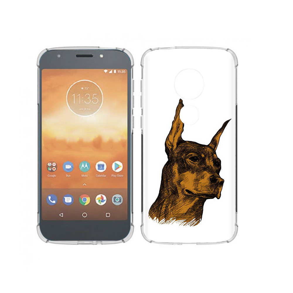 

Чехол MyPads Tocco для Motorola Moto E5 Play скетч доберман (PT227065.372.605), Прозрачный, Tocco