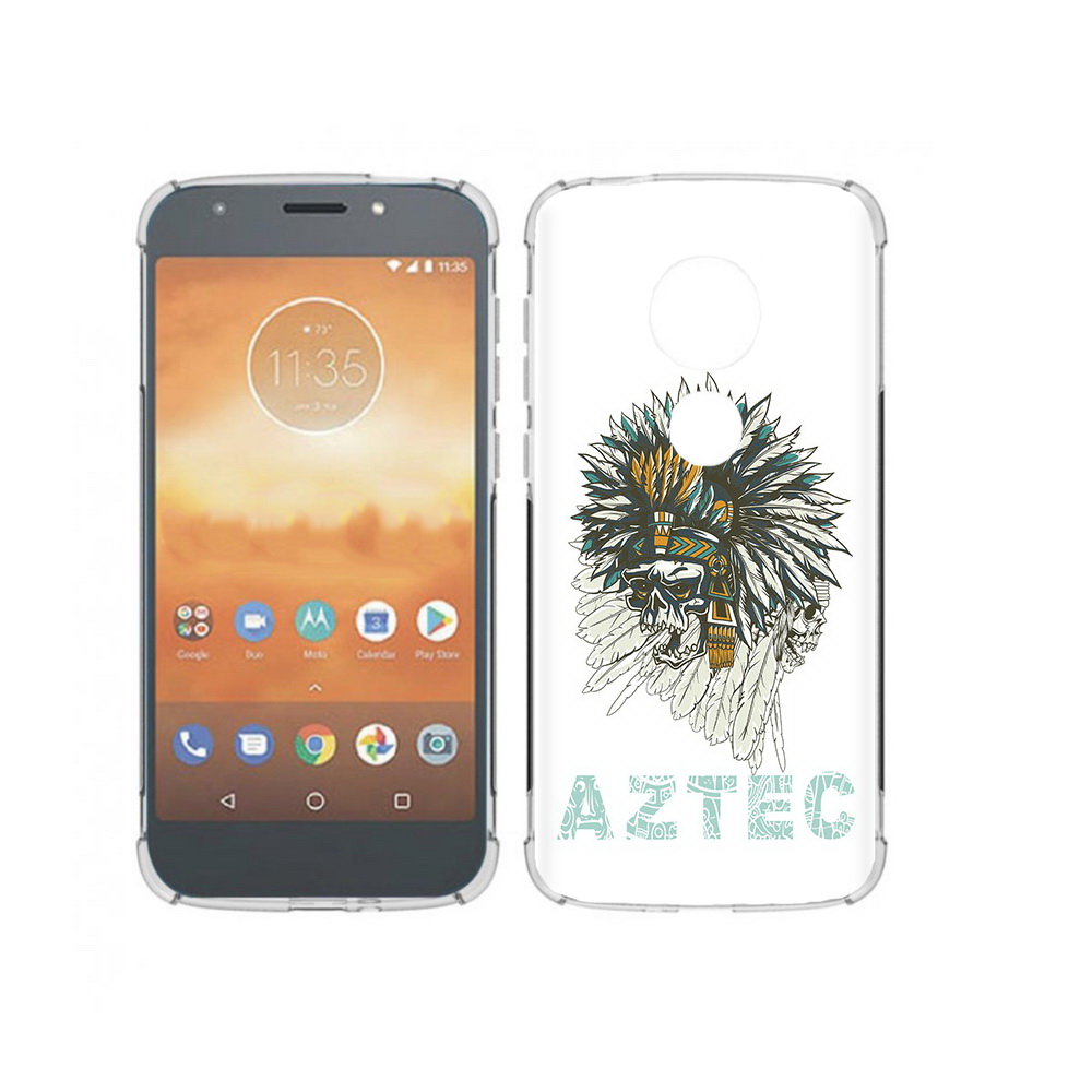 

Чехол MyPads Tocco для Motorola Moto E5 Play скелет индеец (PT227065.372.602), Прозрачный, Tocco