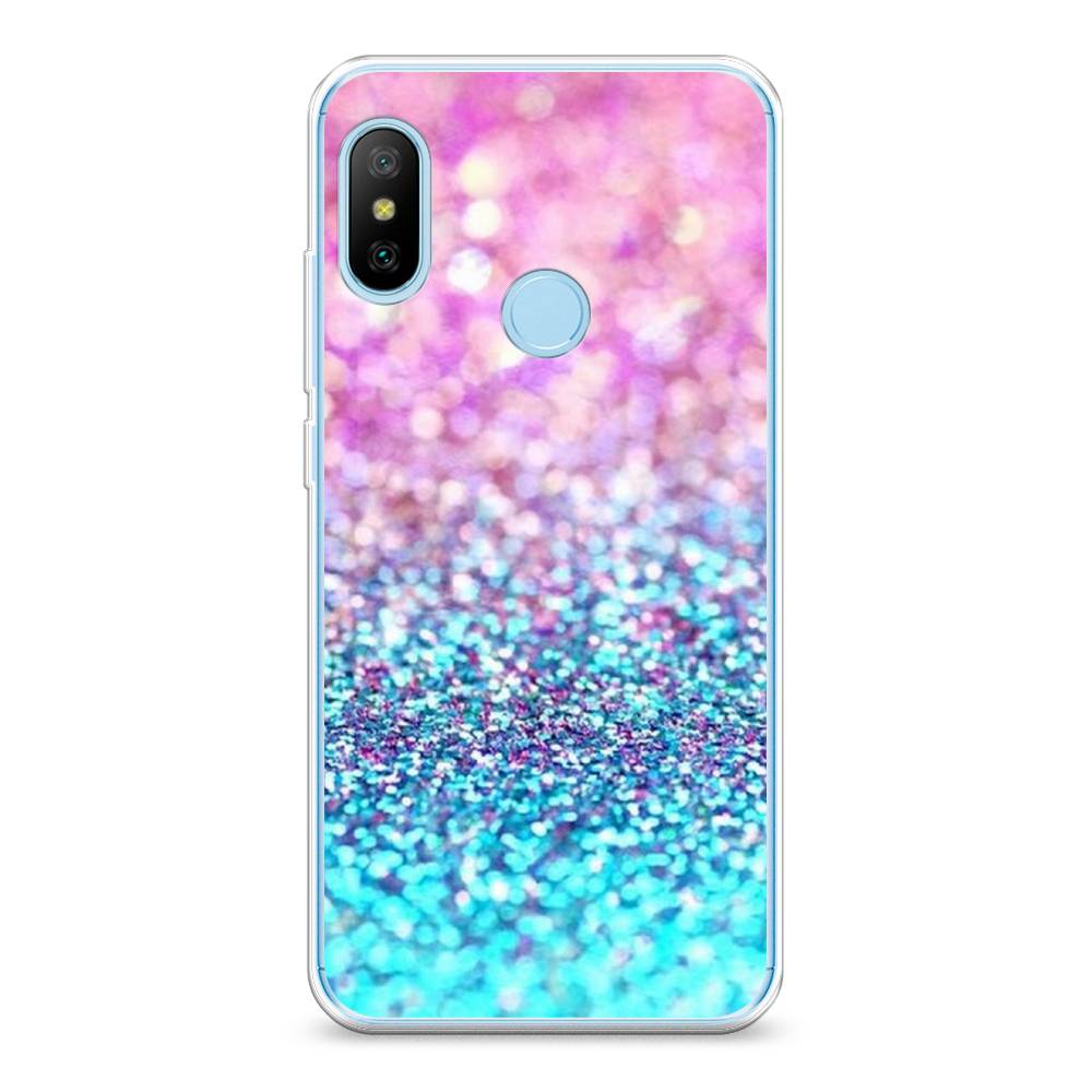 

Силиконовый чехол "Розово-голубые глиттеры рисунок" на Xiaomi Redmi 6 Pro