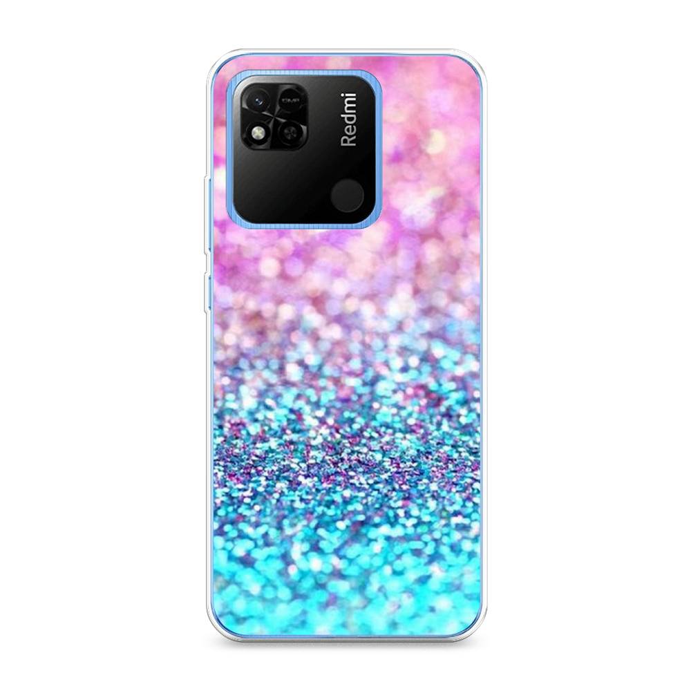 

Силиконовый чехол "Розово-голубые глиттеры рисунок" на Xiaomi Redmi 10A