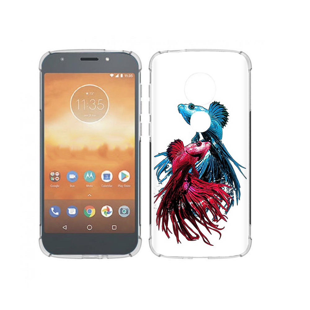 

Чехол MyPads Tocco для Motorola Moto E5 Play рыбы петушки (PT227065.372.592), Прозрачный, Tocco