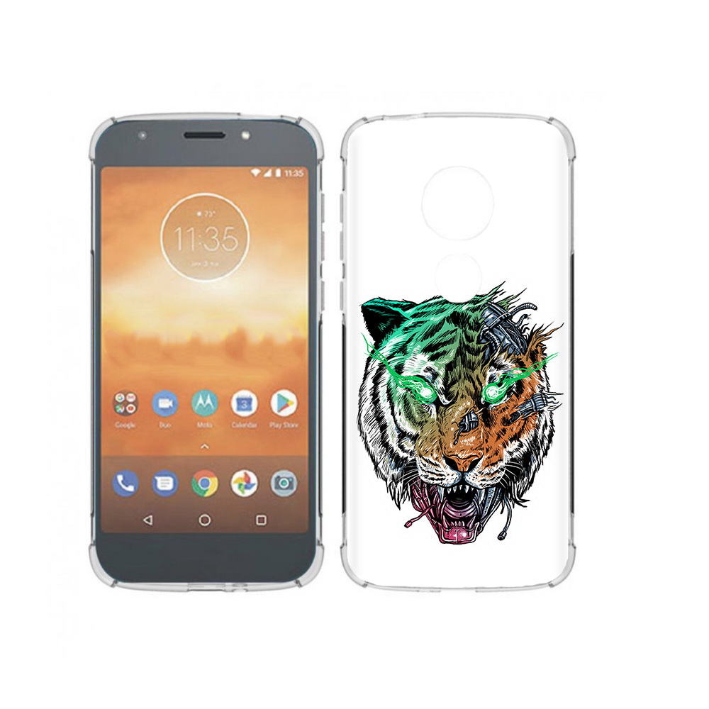 

Чехол MyPads Tocco для Motorola Moto E5 Play робо-тигр (PT227065.372.584), Прозрачный, Tocco