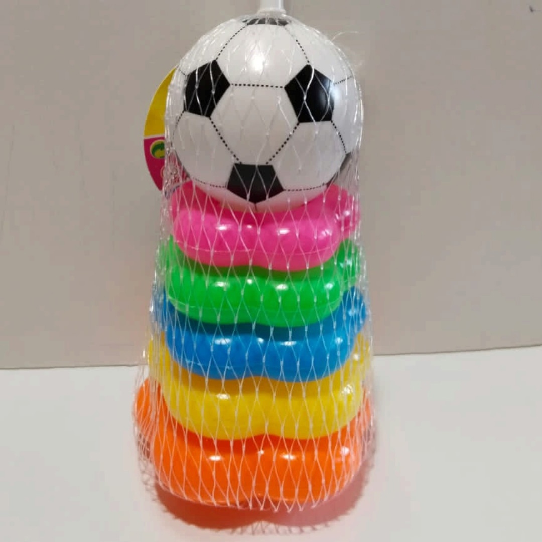 Пирамидка 1000toys Футбол 5 колец в сетке