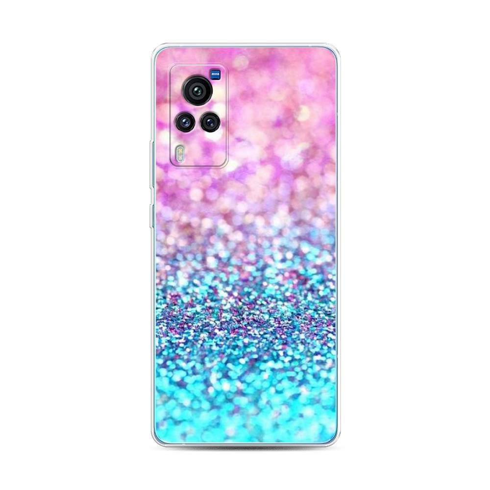 

Силиконовый чехол "Розово-голубые глиттеры рисунок" на Vivo X60 Pro