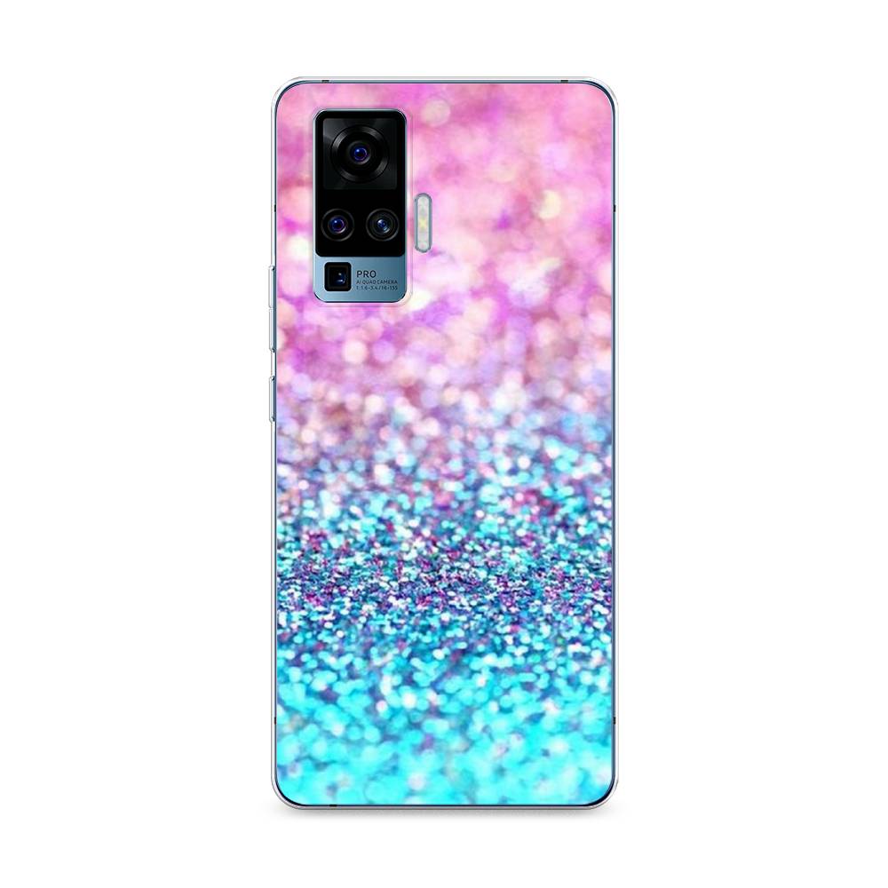 

Силиконовый чехол "Розово-голубые глиттеры рисунок" на Vivo X50 Pro