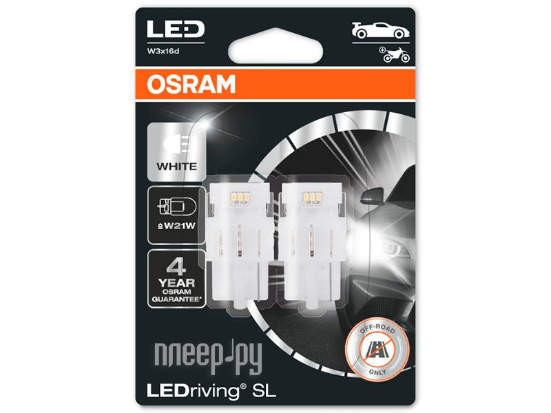 

Лампа Osram W21W 12V-LED (W3x16d) White 2шт 7505DWP-02B