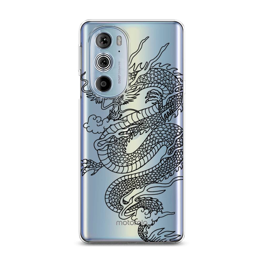 

Чехол на Motorola Edge 30 Pro "Большой китайский дракон", Черный;серый, 243350-1