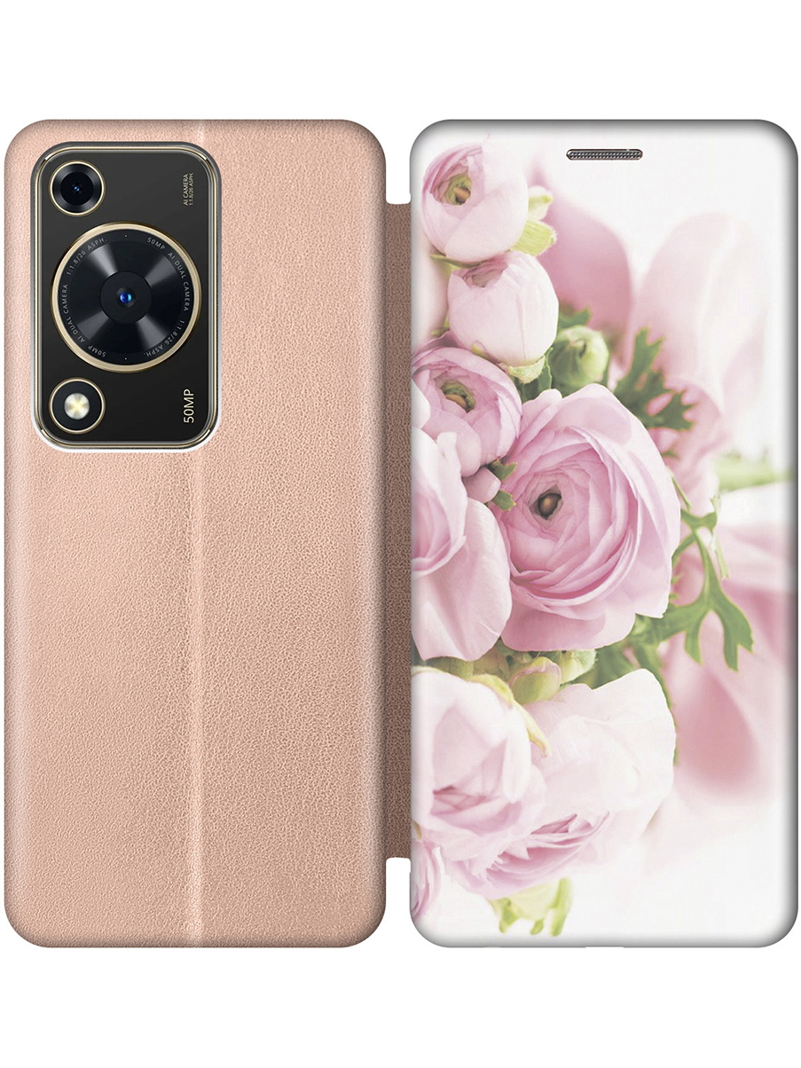 

Чехол-книжка на Huawei nova Y72 с принтом "Розовые розы" золотой, Золотистый;белый;розовый;серый, 785977821