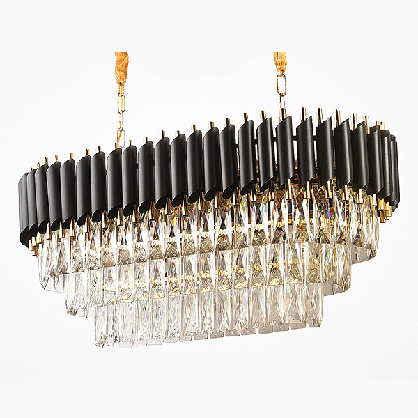 фото Люстра empire black rectangular chandelier crystal imperiumloft