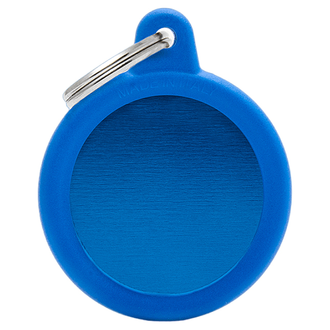 Медальон на ошейник Круг Синий HTA04BLUE адресник с контуром