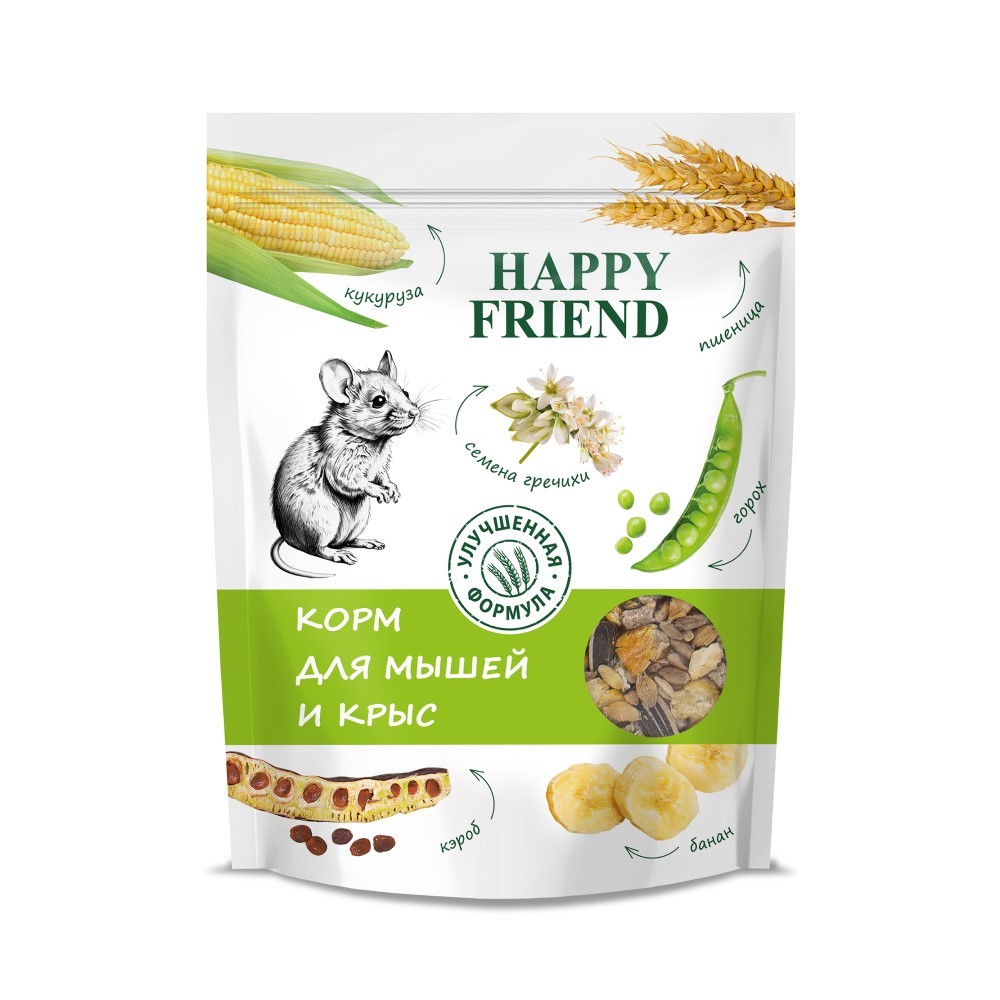 Сухой корм для мышей и крыс Happy Friend 500 г