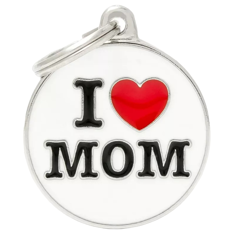 

Медальон на ошейник Круг Я Люблю Маму CH17MLOVEMOM адресник маленький, Белый;красный;серебристый;черный