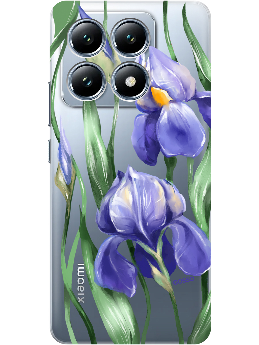 

Силиконовый чехол на Xiaomi 14T с принтом "Удивительные ирисы" прозрачный, Прозрачный;белый;синий, 785978421