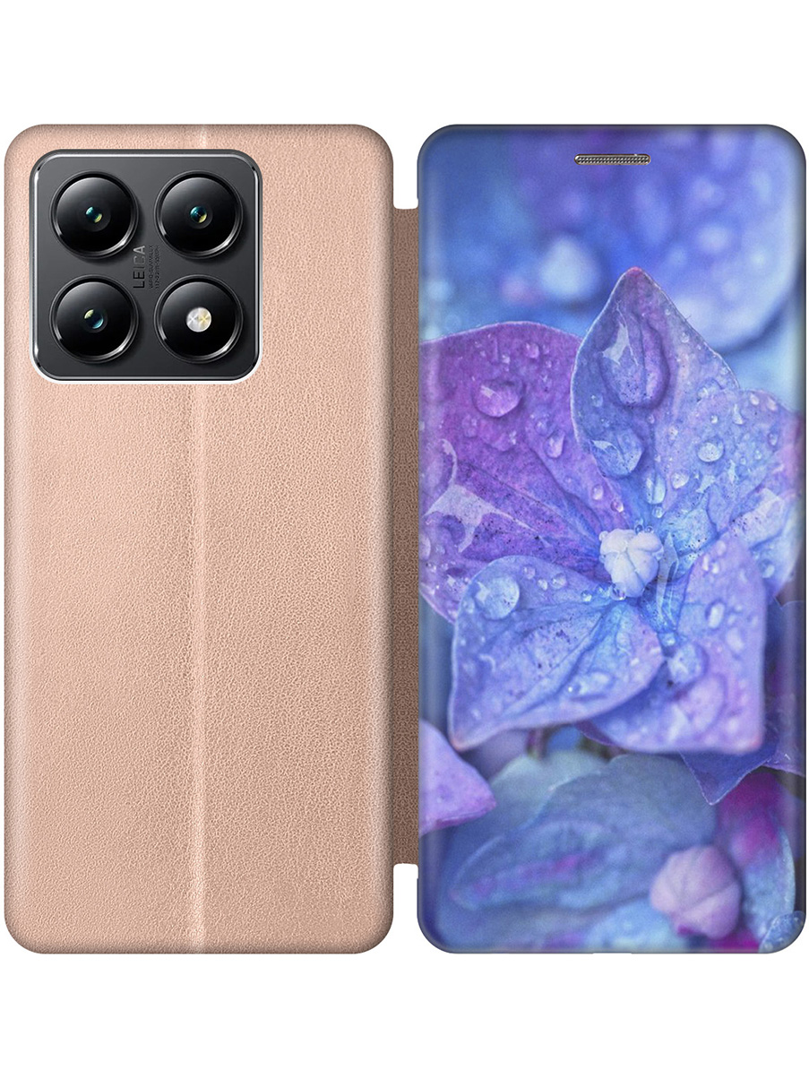 

Чехол-книжка на Xiaomi 14T с принтом "Голубой цветочек" золотой, Золотистый;голубой;фиолетовый, 785978422