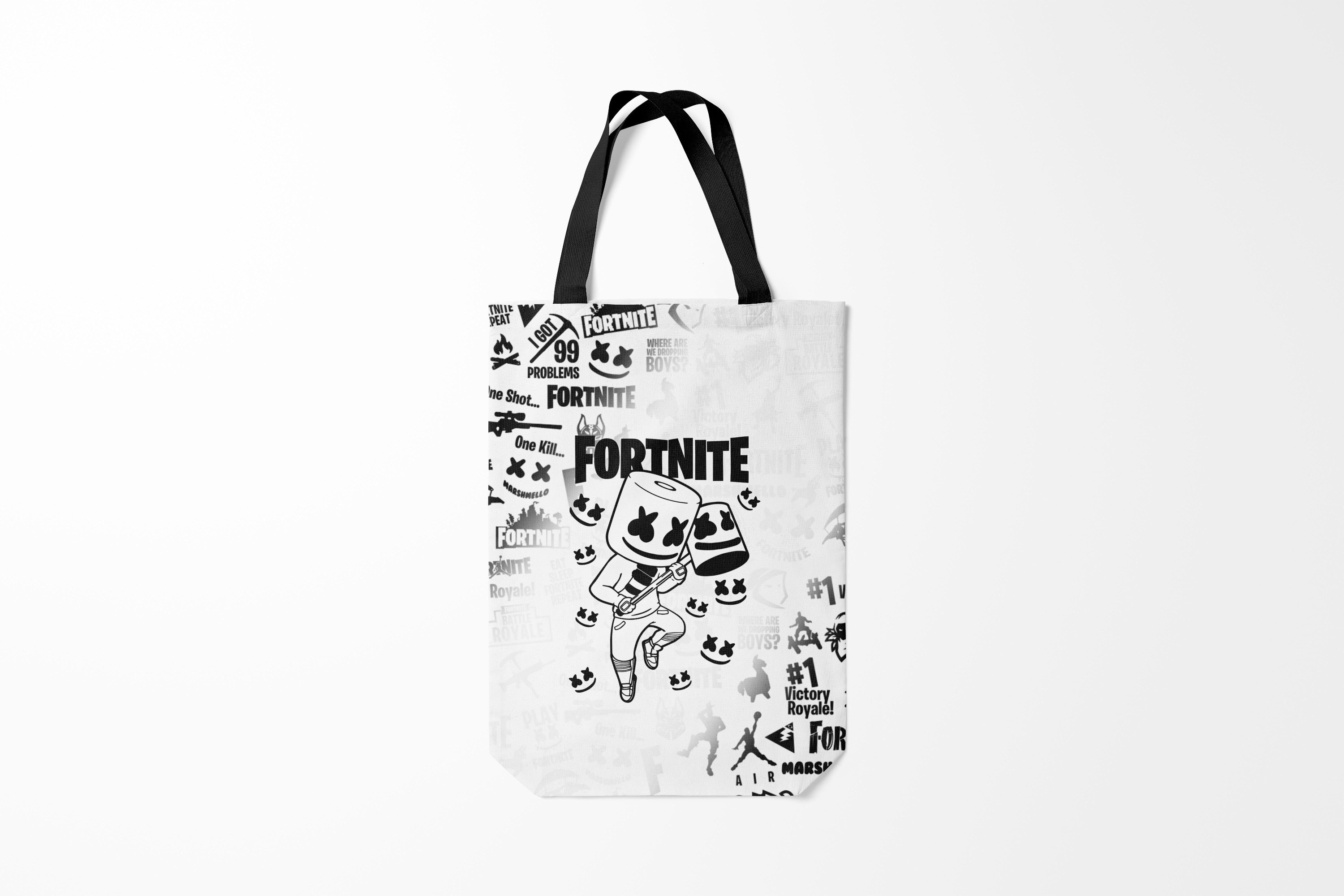 

Сумка шoппер унисекс Burnettie Fortnite MARSHMELLO, черный; белый, Fortnite MARSHMELLO