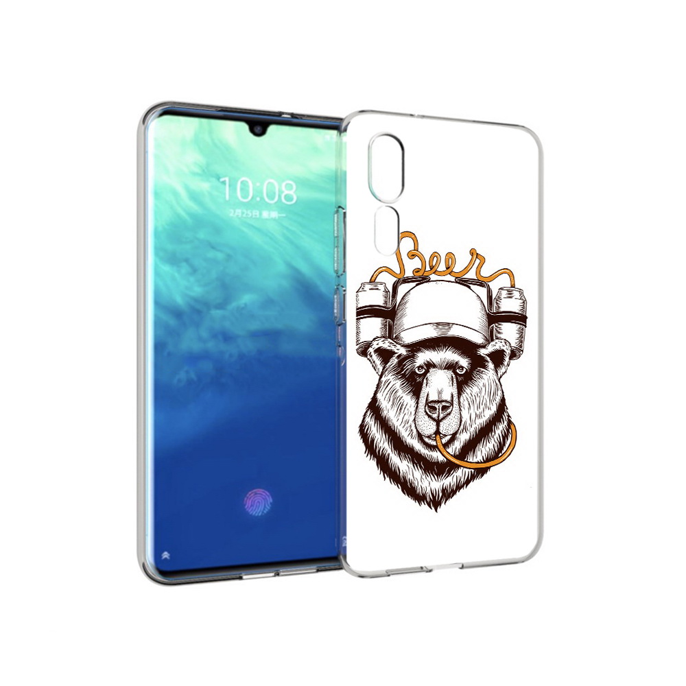

Чехол MyPads Tocco для ZTE Axon 10 Pro пивной медведь (PT134302.444.538), Прозрачный, Tocco
