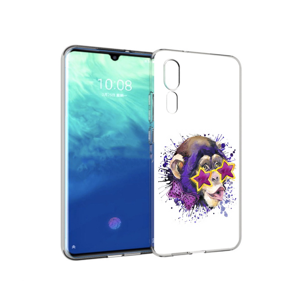 

Чехол MyPads Tocco для ZTE Axon 10 Pro обезьяна в очках (PT134302.444.524), Прозрачный, Tocco