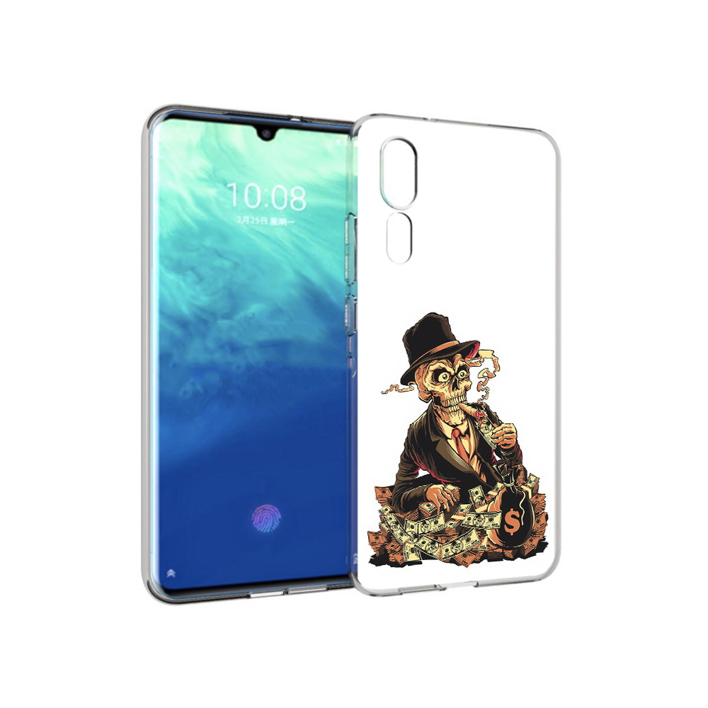 

Чехол MyPads Tocco для ZTE Axon 10 Pro нарисованный череп с сигаретой (PT134302.444.515), Прозрачный, Tocco
