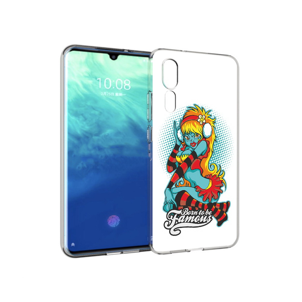 

Чехол MyPads Tocco для ZTE Axon 10 Pro нарисованная девушка в наушниках (PT134302.444.498), Прозрачный, Tocco