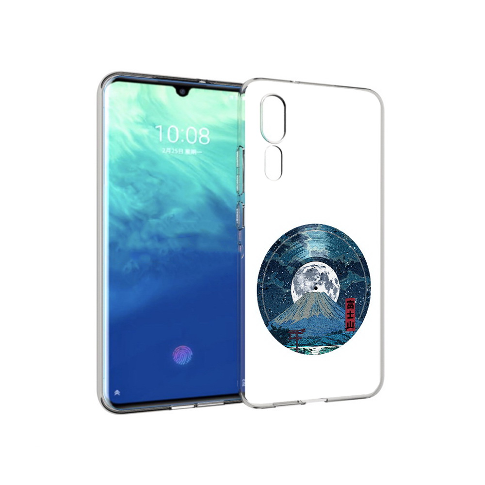 

Чехол MyPads Tocco для ZTE Axon 10 Pro нарисованная виниловая гора с луной, Прозрачный, Tocco