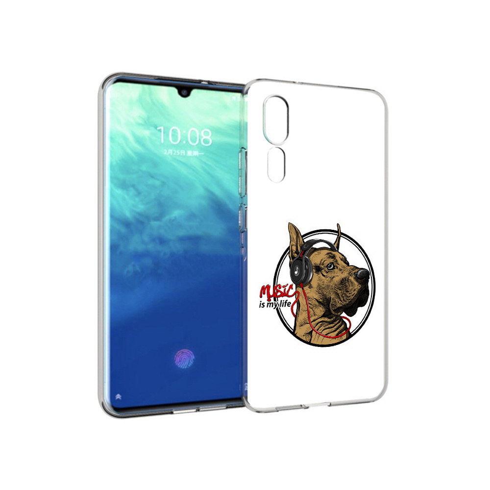 

Чехол MyPads Tocco для ZTE Axon 10 Pro музыкальная собака (PT134302.444.490), Прозрачный, Tocco