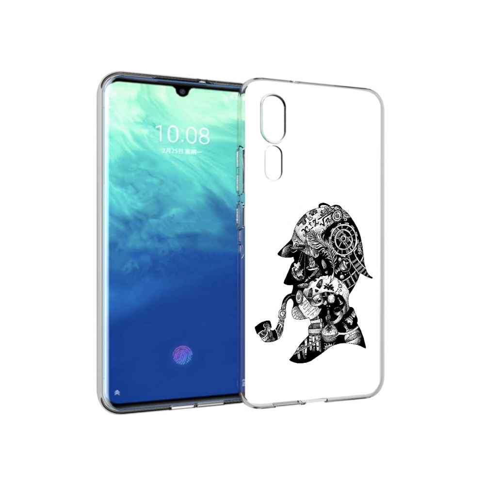 

Чехол MyPads Tocco для ZTE Axon 10 Pro мужчина с трубкой абстракция (PT134302.444.488), Прозрачный, Tocco