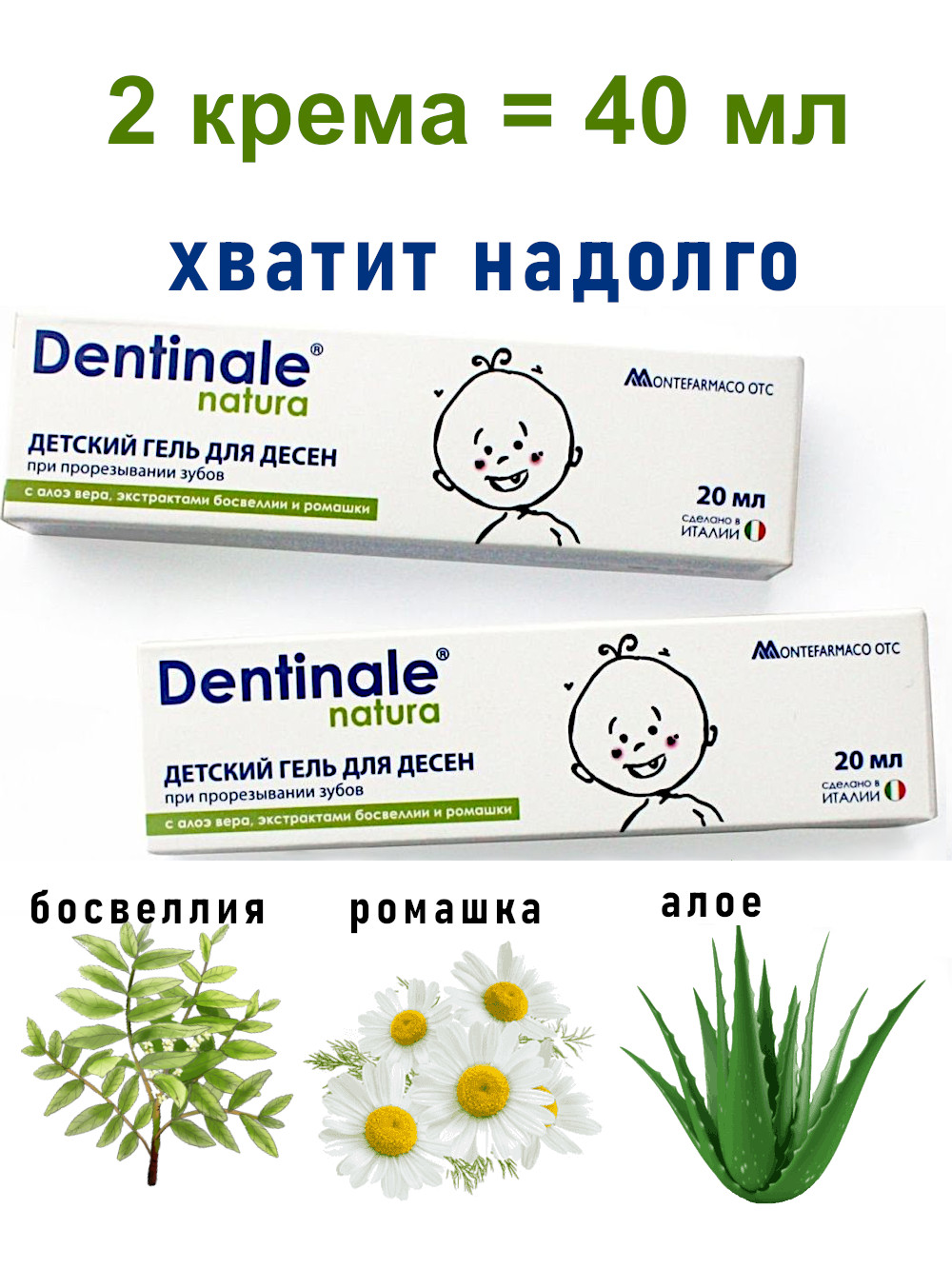 Детский гель для десен Dentinale Natura 2х20мл 2998₽