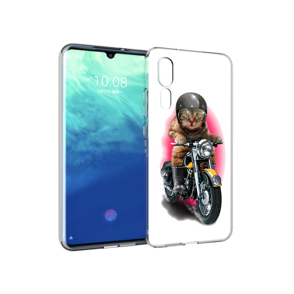 

Чехол MyPads Tocco для ZTE Axon 10 Pro мото-кот (PT134302.444.485), Прозрачный, Tocco