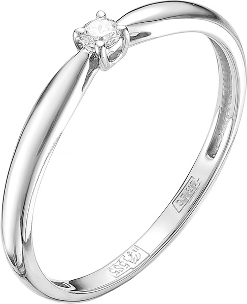 Кольцо помолвочное из белого золота р. 17 Vesna jewelry 1038-251-00-00, бриллиант