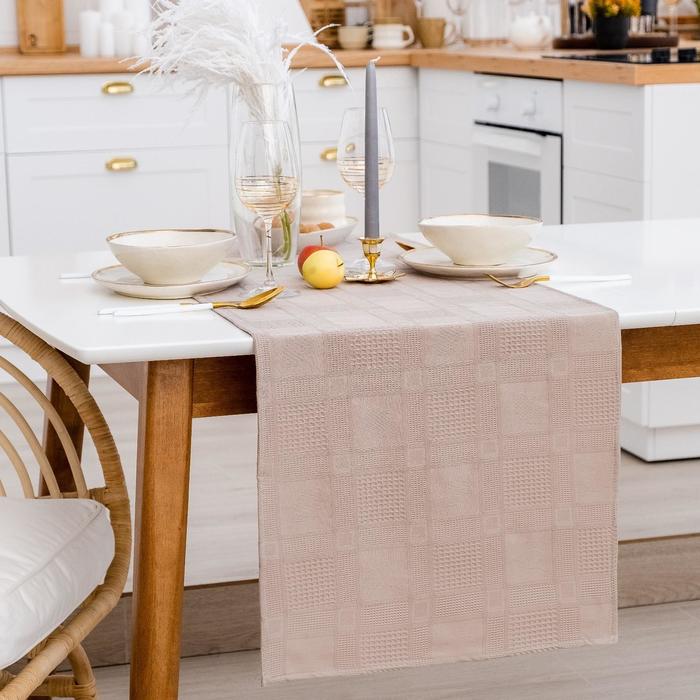 

Дорожка на стол "Этель" Natural series 45х150см, цв.серый, 100% хл, Этель: Natural series