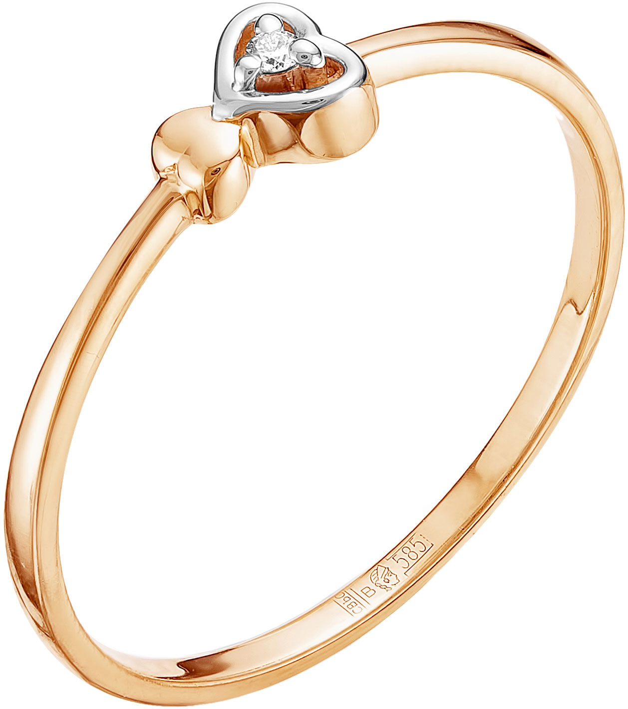 Кольцо помолвочное из красного золота с бриллиантом р. 16.5 Vesna jewelry 1240-151-00-00