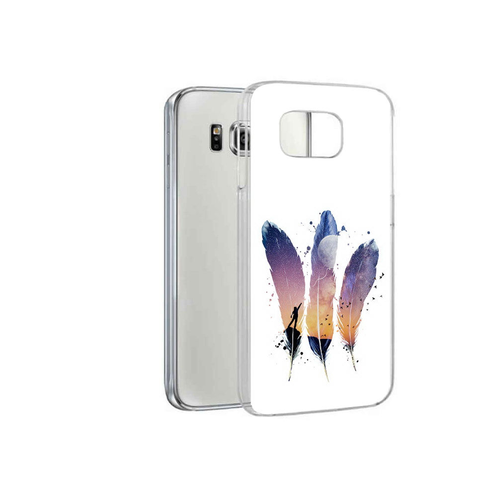 

Чехол MyPads Tocco для Samsung Galaxy S6 небесные перья (PT12300.506.519), Прозрачный, Tocco