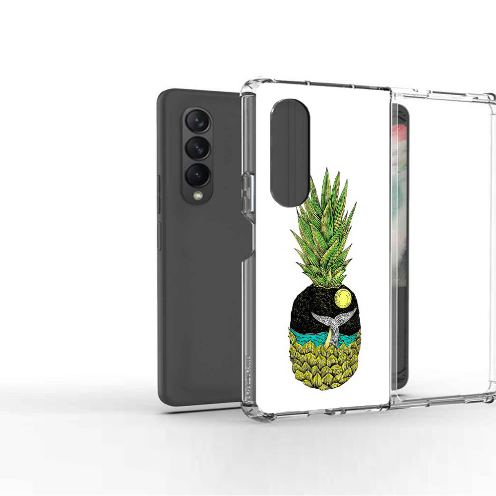 Чехол MyPads Tocco для Samsung Galaxy Z Fold 3 ананас с китом