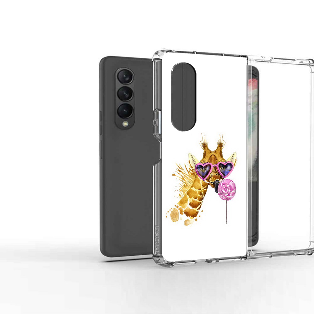 

Чехол MyPads Tocco для Samsung Galaxy Z Fold 3 акварельный жираф, Прозрачный, Tocco
